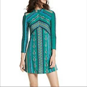 NWT Free People Stella mock neck green dress